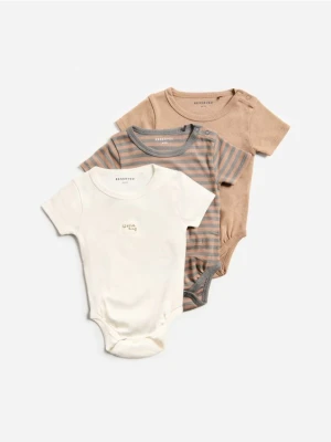 Reserved - Bawełniane body 3 pack - brązowy