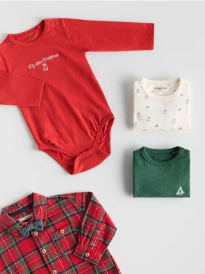 Reserved - Bawełniane body 3 pack - czerwony