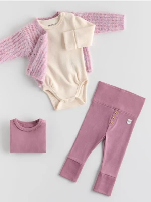 Reserved - Bawełniane body 3 pack - jasnofioletowy
