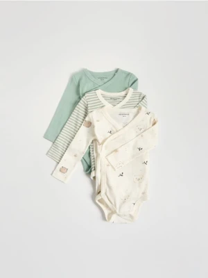 Reserved - Bawełniane body 3 pack - jasnozielony