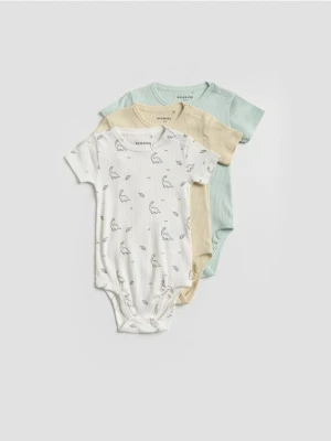 Reserved - Bawełniane body 3 pack - kremowy