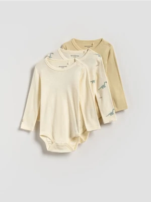Reserved - Bawełniane body 3 pack - kremowy