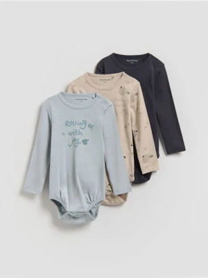 Reserved - Bawełniane body 3 pack - kremowy