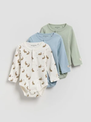 Reserved - Bawełniane body 3 pack - kremowy