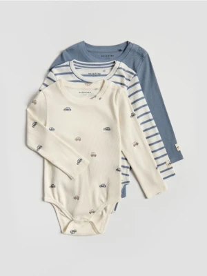 Reserved - Bawełniane body 3 pack - niebieski