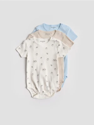 Reserved - Bawełniane body 3 pack - złamana biel