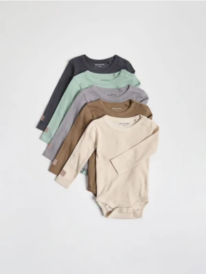 Reserved - Bawełniane body 5 pack - beżowy