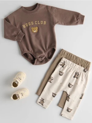 Reserved - Bawełniane body - brązowy