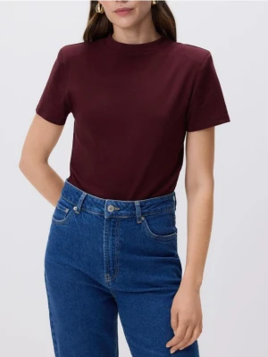Reserved - Bawełniane body - burgundowy