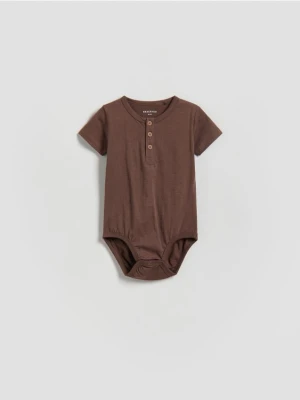 Reserved - Bawełniane body - ciemnofioletowy