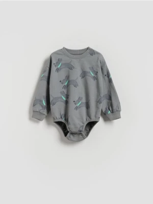 Reserved - Bawełniane body - jasnoszary