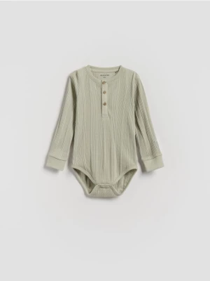 Reserved - Bawełniane body - jasnozielony