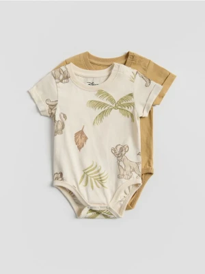 Reserved - Bawełniane body Król Lew 2 pack - kremowy