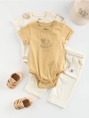 Reserved - Bawełniane body Król Lew 2 pack - kremowy