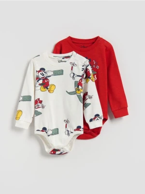 Reserved - Bawełniane body Mickey Mouse 2 pack - czerwony