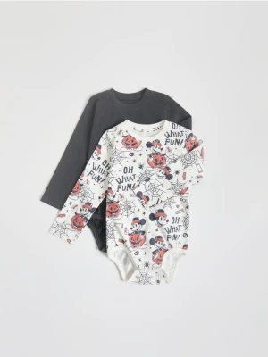 Reserved - Bawełniane body Mickey Mouse 2 pack - złamana biel