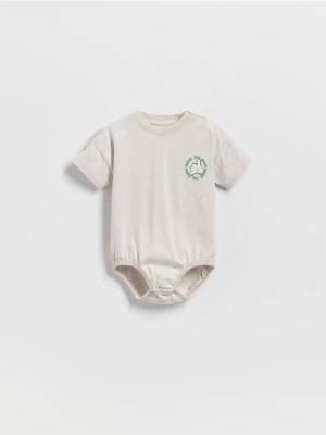 Reserved - Bawełniane body Mickey Mouse - jasnoszary