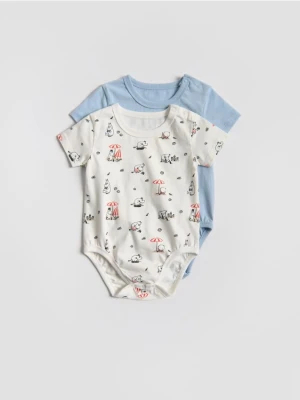 Reserved - Bawełniane body Muminki 2 pack - jasnoniebieski