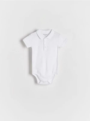 Reserved - Bawełniane body polo - biały
