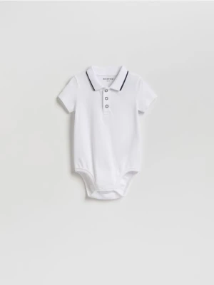 Reserved - Bawełniane body polo - biały