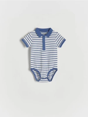 Reserved - Bawełniane body polo - granatowy