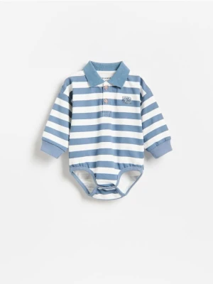 Reserved - Bawełniane body polo - granatowy