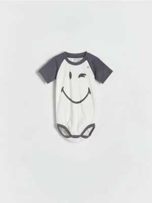 Reserved - Bawełniane body SmileyWorld® - złamana biel