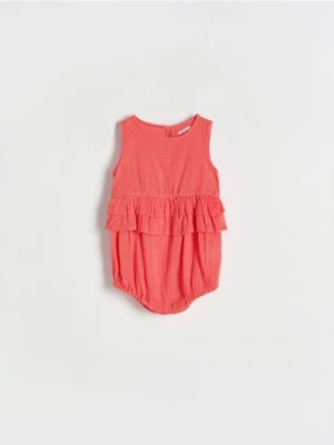 Reserved - Bawełniane body z falbanami - czerwony