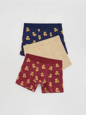 Reserved - Bawełniane bokserki 3 pack - bordowy