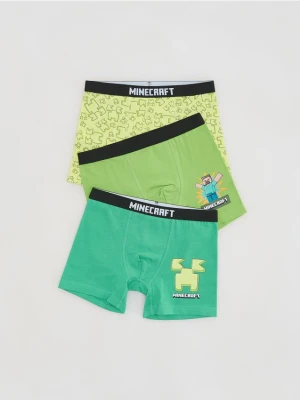 Reserved - Bawełniane bokserki Minecraft 3 pack - turkusowy
