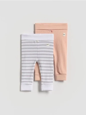 Reserved - Bawełniane legginsy 2 pack - brudny róż