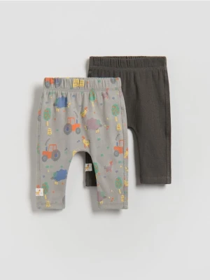 Reserved - Bawełniane legginsy 2 pack - ciemnoszary