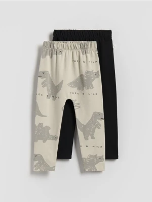 Reserved - Bawełniane legginsy 2 pack - czarny