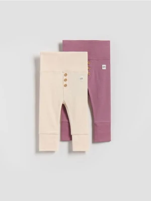 Reserved - Bawełniane legginsy 2 pack - jasnofioletowy