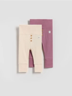 Reserved - Bawełniane legginsy 2 pack - jasnofioletowy