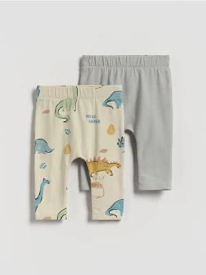 Reserved - Bawełniane legginsy 2 pack - jasnoszary