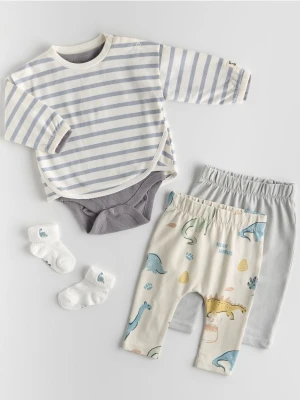 Reserved - Bawełniane legginsy 2 pack - jasnoszary