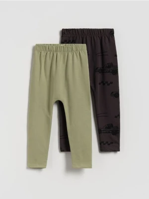 Reserved - Bawełniane legginsy 2 pack - oliwkowy