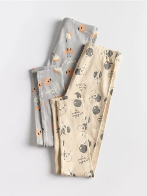 Reserved - Bawełniane legginsy 2 pack - wielobarwny