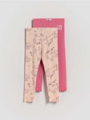 Reserved - Bawełniane legginsy 2 pack - wielobarwny