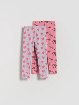 Reserved - Bawełniane legginsy 2 pack - wielobarwny
