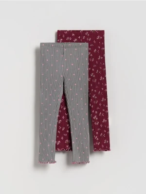 Reserved - Bawełniane legginsy 2 pack - wielobarwny