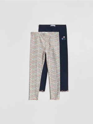 Reserved - Bawełniane legginsy 2 pack - wielobarwny