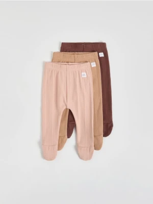Reserved - Bawełniane legginsy 3 pack - brązowy