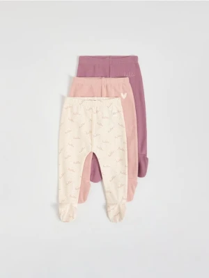 Reserved - Bawełniane legginsy 3 pack - jasnofioletowy