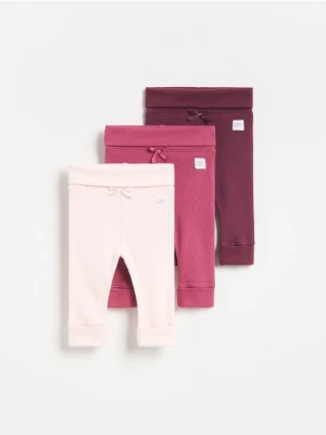 Reserved - Bawełniane legginsy 3 pack - pastelowy róż