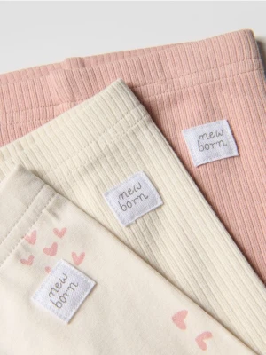 Reserved - Bawełniane legginsy 3 pack - złamana biel