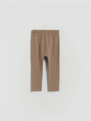 Reserved - Bawełniane legginsy - brązowy