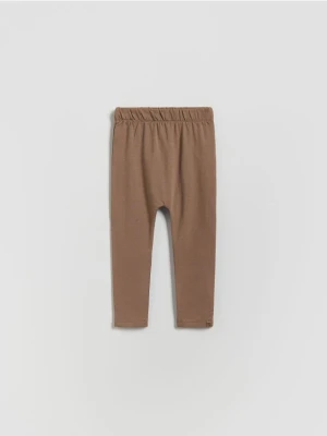 Reserved - Bawełniane legginsy - ciemnobrązowy