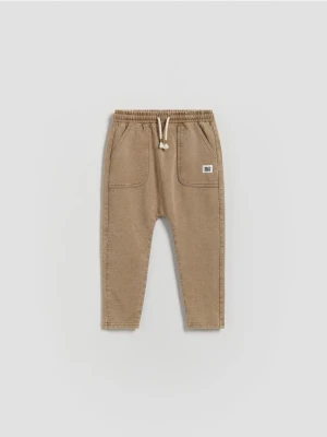 Reserved - Bawełniane legginsy - ciemnobrązowy